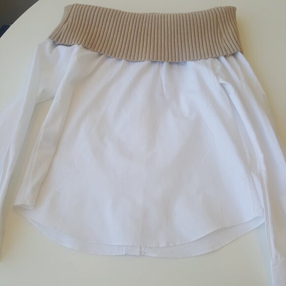 NAADAM ! Mixed Media Off The Shoulder Top  ( XS) - Picture 9 of 12